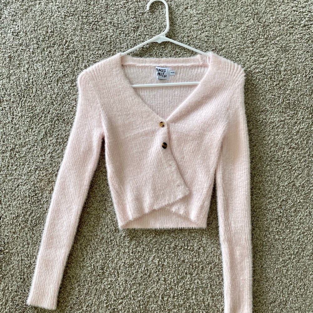 Light pink button down sweater